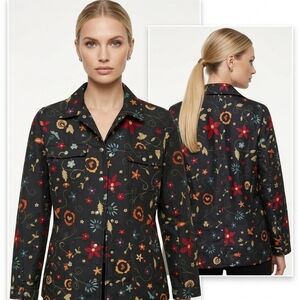 Vintage Silk NEXX Floral Heart Lightweight Padded Quilted Jacket Shacket Chinese